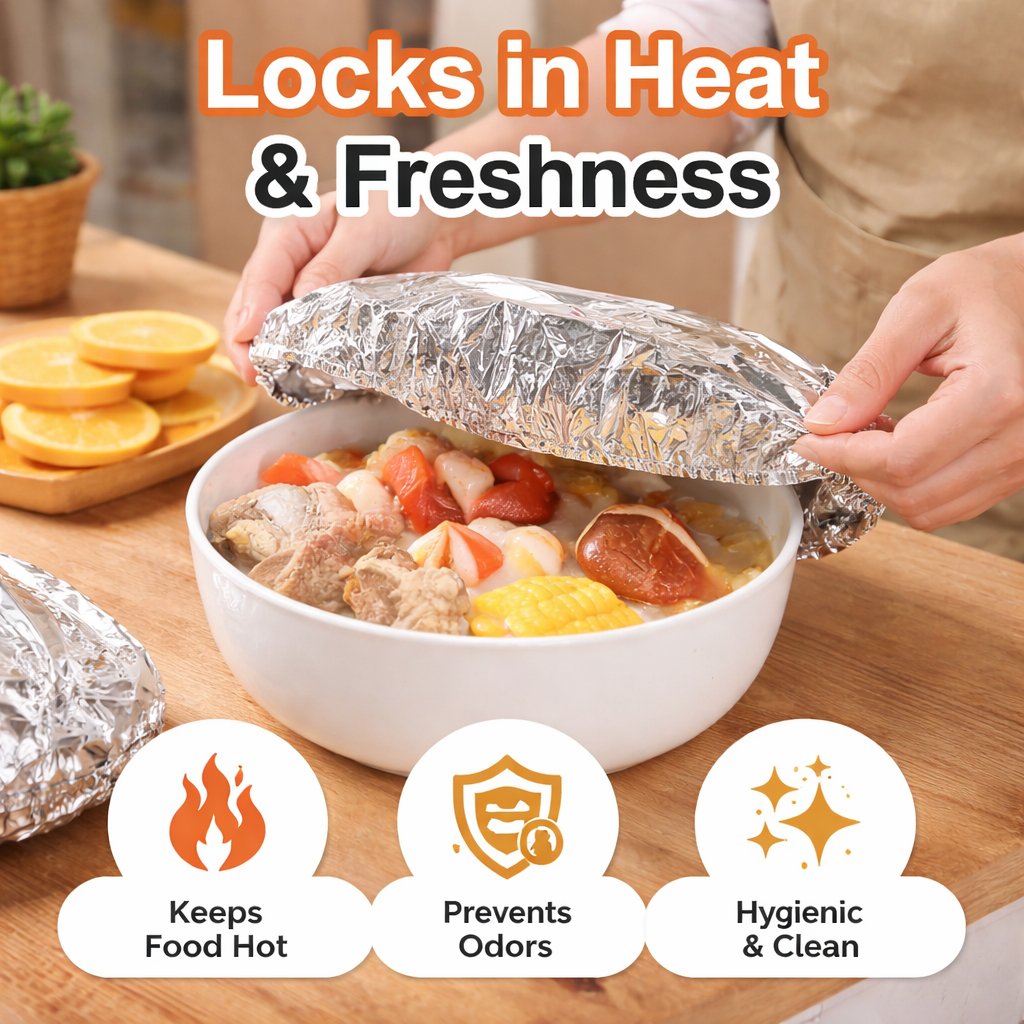 🥘Aluminum Foil Heat Shield Covers – No Plastic 🥘(100pcs)