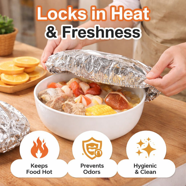 🥘Aluminum Foil Heat Shield Covers – No Plastic 🥘(100pcs) Main Image