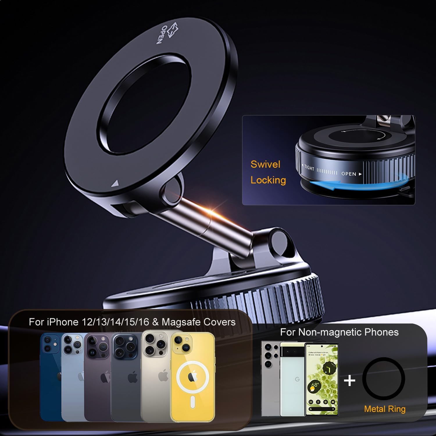 Tired of Car Phone Holders That Can't Hold? This One Has Dual Magnets & Strong Suction Base