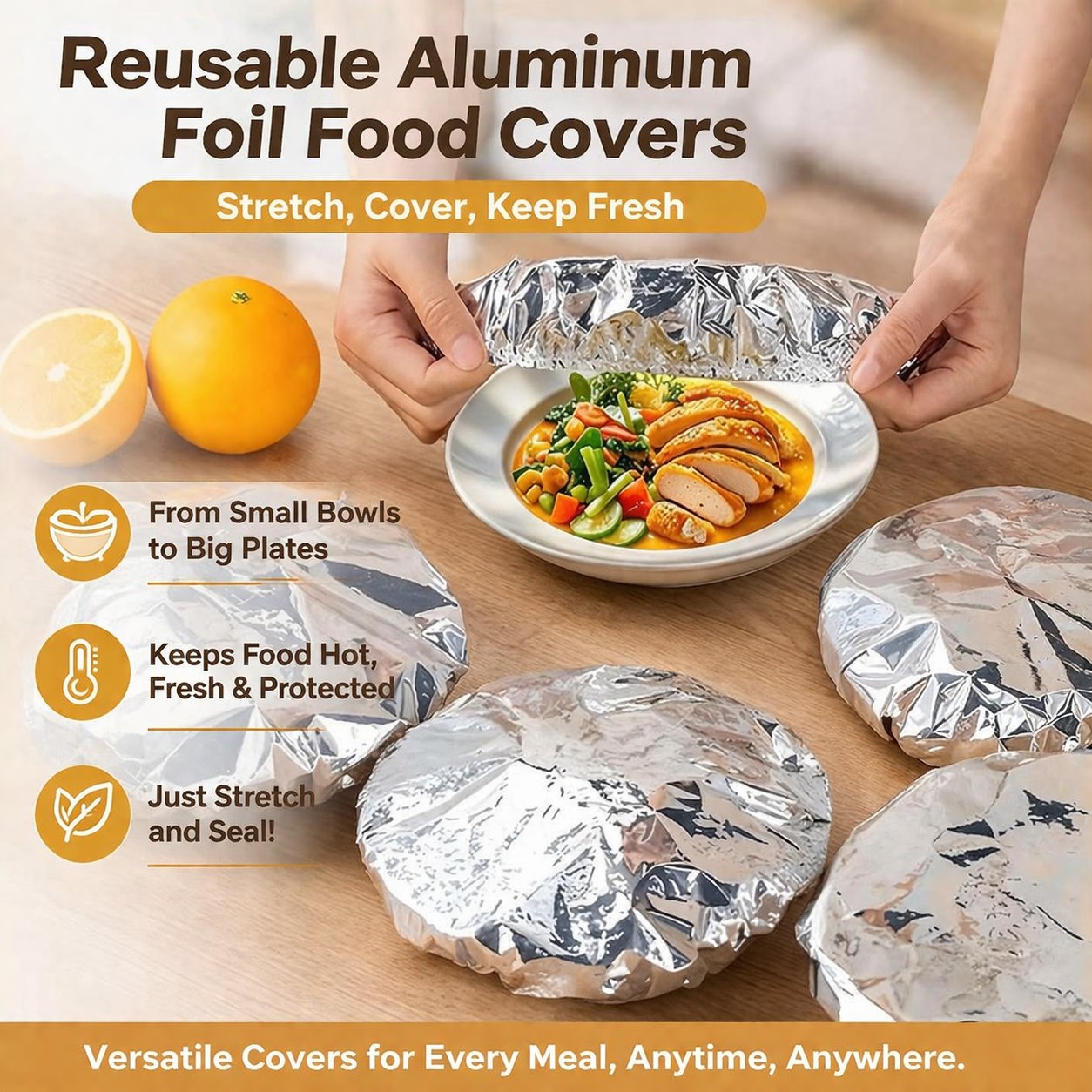🥘Aluminum Foil Heat Shield Covers – No Plastic 🥘(100pcs)