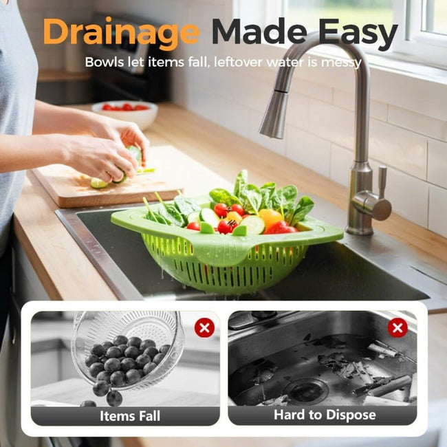Triangle Sink Corner Rack – Food Strainer + Sponge Storage Main Image