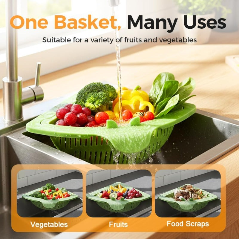 Triangle Sink Corner Rack – Food Strainer + Sponge Storage