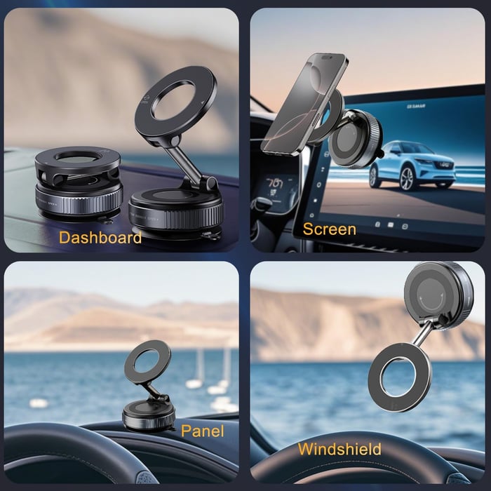 Tired of Car Phone Holders That Can't Hold? This One Has Dual Magnets & Strong Suction Base