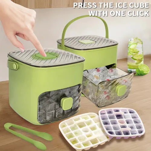 🥳2026 HOT SALE🥳💞50K+ SOLD!💥🥤🧊 50% OFF! Ice Cube Maker with Storage – 48 cubes at once, leak‑proof lid. Stackable, saves space. Includes ice scoop & tong. A summer essential. 🏖️✅ Main Image